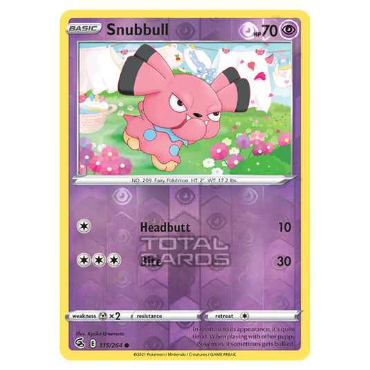 Pokemon - Sword & Shield - Fusion Strike - Snubbull - 115/264 - (Reverse Holo)