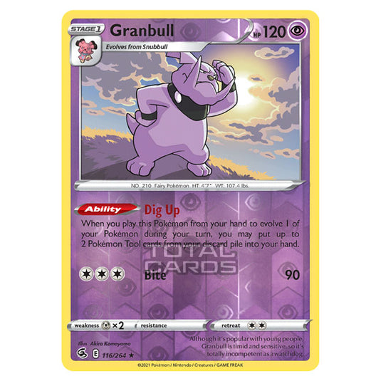 Pokemon - Sword & Shield - Fusion Strike - Granbull - 116/264 - (Reverse Holo)