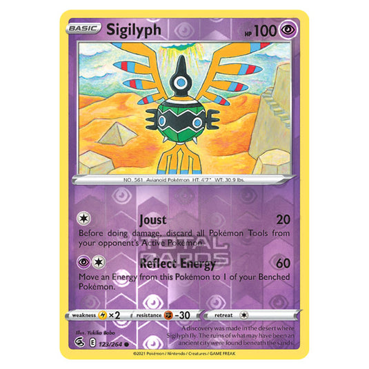 Pokemon - Sword & Shield - Fusion Strike - Sigilyph - 123/264 - (Reverse Holo)