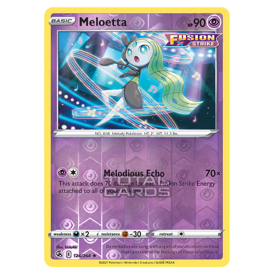 Pokemon - Sword & Shield - Fusion Strike - Meloetta - 124/264 - (Reverse Holo)