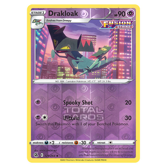 Pokemon - Sword & Shield - Fusion Strike - Drakloak - 129/264 - (Reverse Holo)