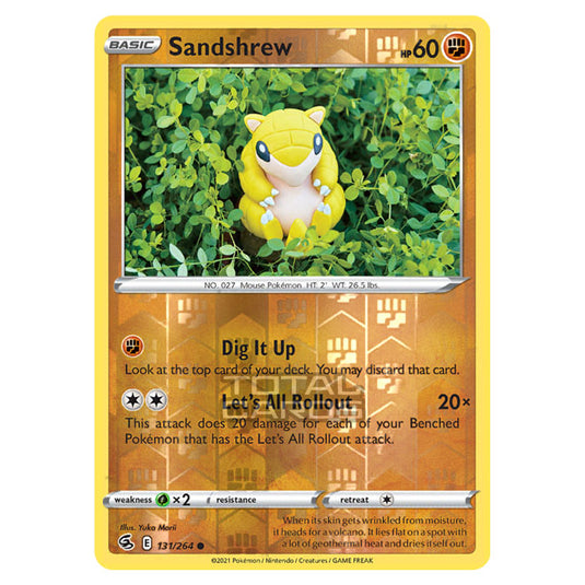 Pokemon - Sword & Shield - Fusion Strike - Sandshrew - 131/264 - (Reverse Holo)