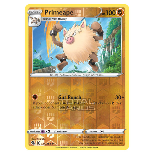 Pokemon - Sword & Shield - Fusion Strike - Primeape - 134/264 - (Reverse Holo)