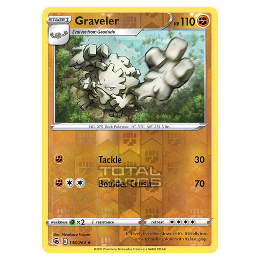 Pokemon - Sword & Shield - Fusion Strike - Graveler - 136/264 - (Reverse Holo)