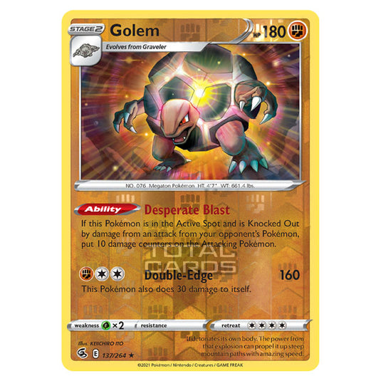 Pokemon - Sword & Shield - Fusion Strike - Golem - 137/264 - (Reverse Holo)