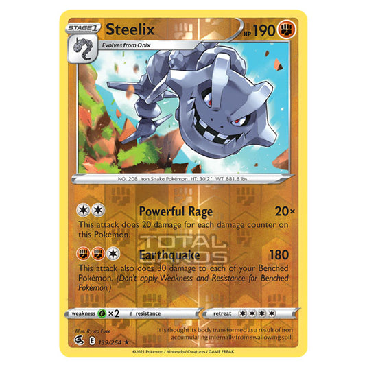 Pokemon - Sword & Shield - Fusion Strike - Steelix - 139/264 - (Reverse Holo)