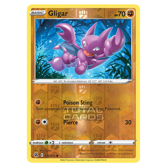 Pokemon - Sword & Shield - Fusion Strike - Gligar - 140/264 - (Reverse Holo)