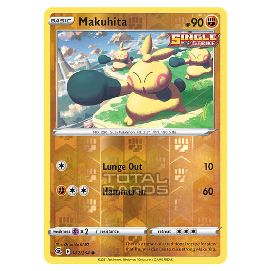 Pokemon - Sword & Shield - Fusion Strike - Makuhita - 142/264 - (Reverse Holo)