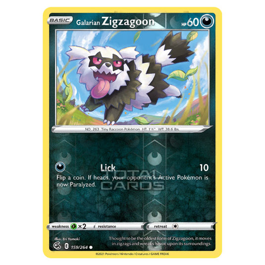 Pokemon - Sword & Shield - Fusion Strike - Galarian Zigzagoon - 159/264 - (Reverse Holo)