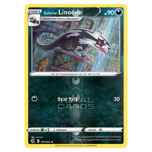 Pokemon - Sword & Shield - Fusion Strike - Galarian Linoone - 160/264 - (Reverse Holo)