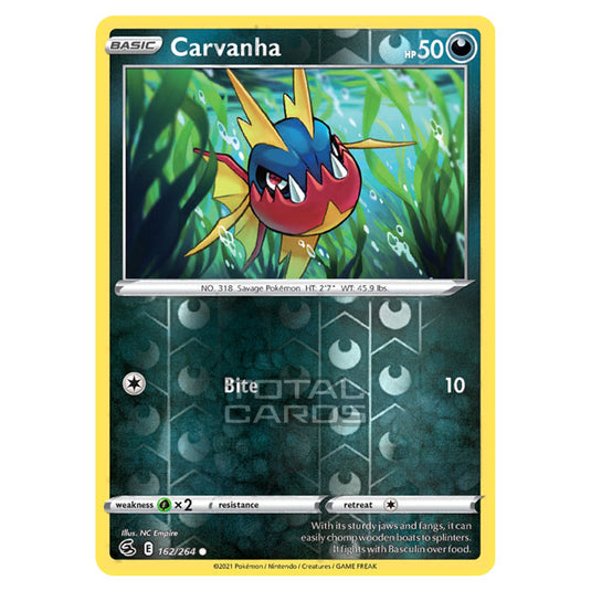 Pokemon - Sword & Shield - Fusion Strike - Carvanha - 162/264 - (Reverse Holo)