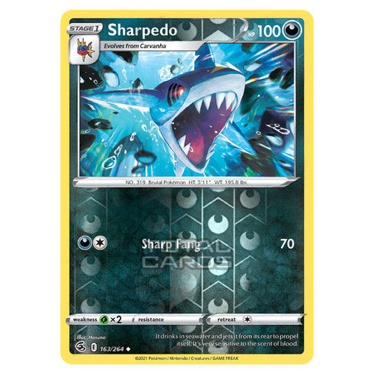 Pokemon - Sword & Shield - Fusion Strike - Sharpedo - 163/264 - (Reverse Holo)