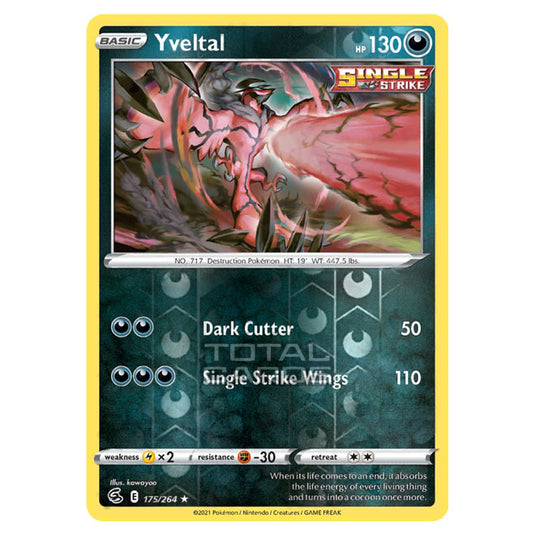 Pokemon - Sword & Shield - Fusion Strike - Yveltal - 175/264 - (Reverse Holo)