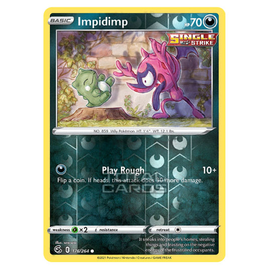 Pokemon - Sword & Shield - Fusion Strike - Impidimp - 176/264 - (Reverse Holo)