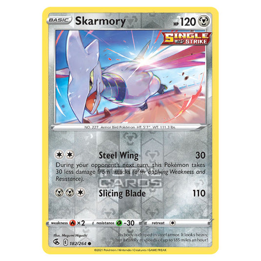 Pokemon - Sword & Shield - Fusion Strike - Skarmory - 182/264 - (Reverse Holo)