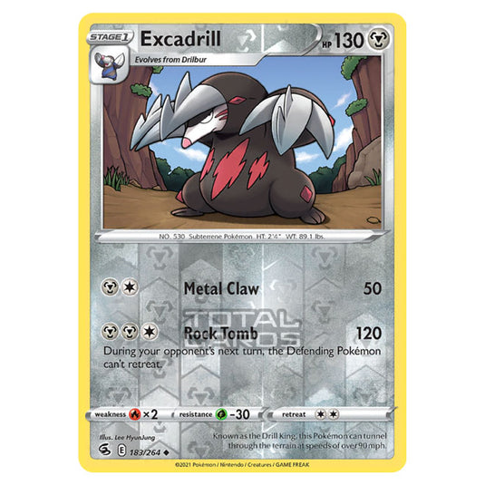 Pokemon - Sword & Shield - Fusion Strike - Excadrill - 183/264 - (Reverse Holo)