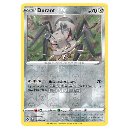 Pokemon - Sword & Shield - Fusion Strike - Durant - 184/264 - (Reverse Holo)