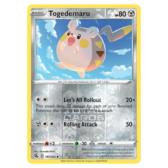 Pokemon - Sword & Shield - Fusion Strike - Togedemaru - 187/264 - (Reverse Holo)