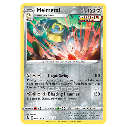 Pokemon - Sword & Shield - Fusion Strike - Melmetal - 189/264 - (Reverse Holo)