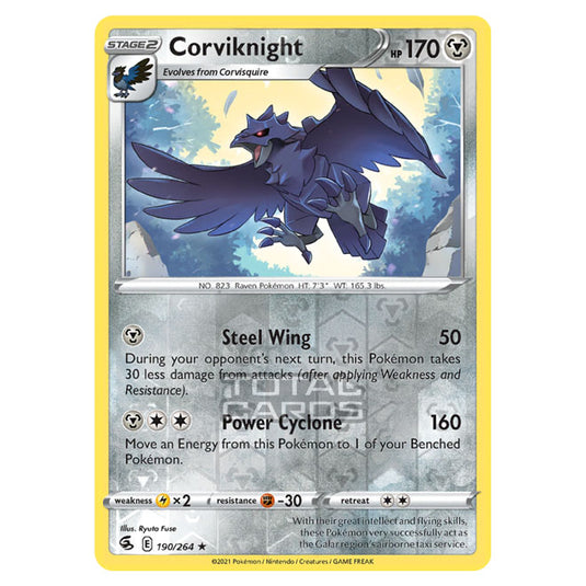 Pokemon - Sword & Shield - Fusion Strike - Corviknight - 190/264 - (Reverse Holo)