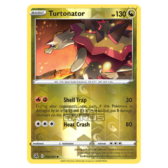 Pokemon - Sword & Shield - Fusion Strike - Turtonator - 198/264 - (Reverse Holo)