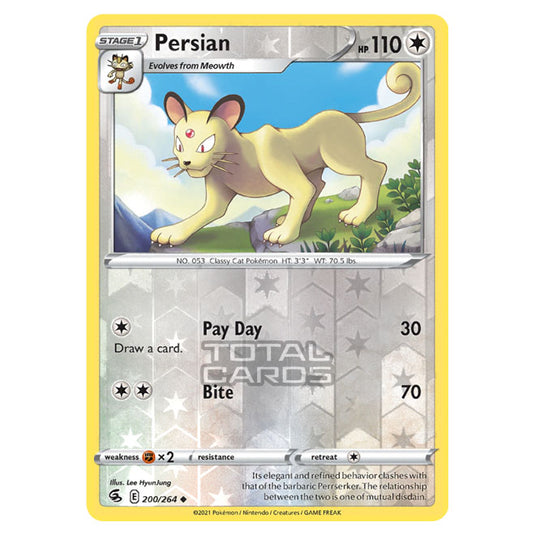 Pokemon - Sword & Shield - Fusion Strike - Persian - 200/264 - (Reverse Holo)