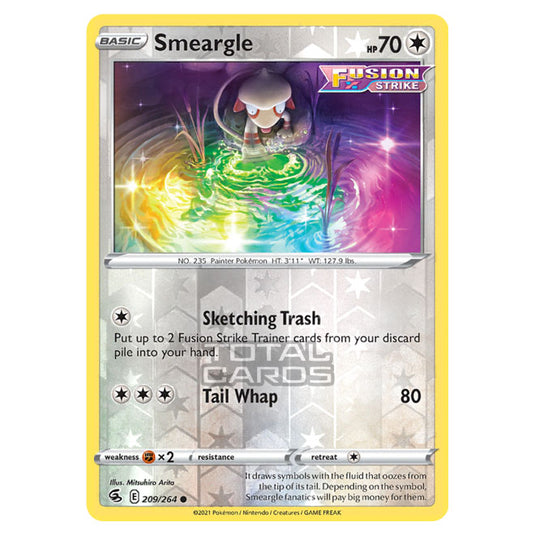 holographic smeargle pokemon card Pokemon - Sword & Shield - Fusion Strike - Smeargle - 209/264