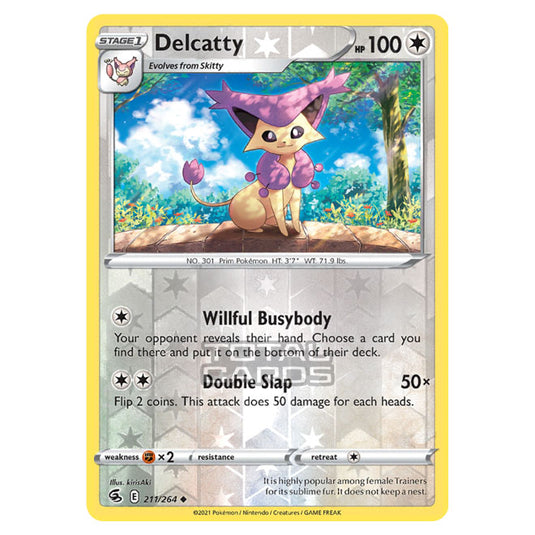 Pokemon - Sword & Shield - Fusion Strike - Delcatty - 211/264 - (Reverse Holo)