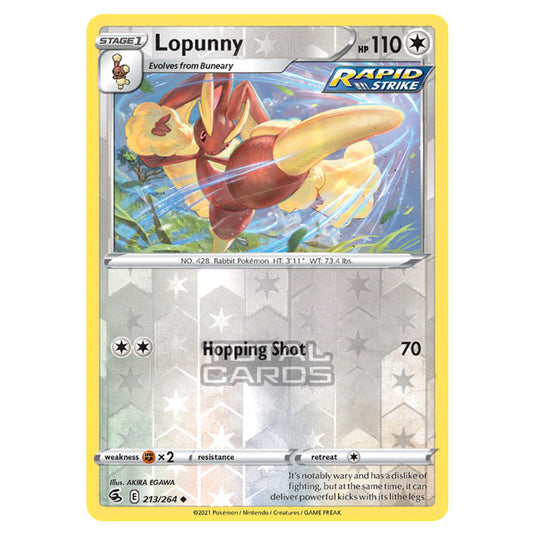 Pokemon - Sword & Shield - Fusion Strike - Lopunny - 213/264 - (Reverse Holo)