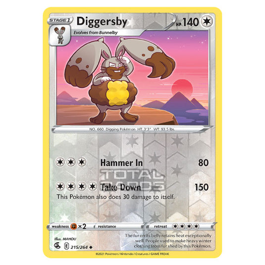 Pokemon - Sword & Shield - Fusion Strike - Diggersby - 215/264 - (Reverse Holo)