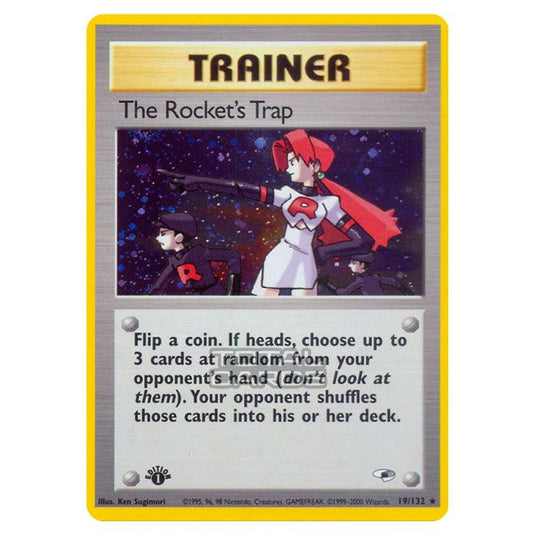 Pokemon - Gym - Gym Heroes - The Rocket's Trap - 19/132-Mint-First Edition-English