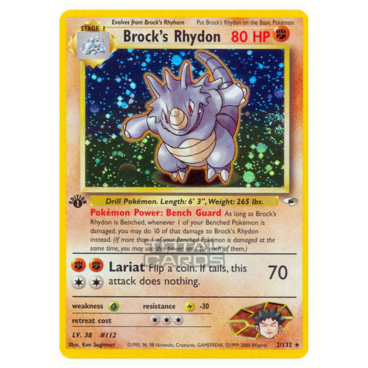 Pokemon - Gym - Gym Heroes - Brock's Rhydon - 2/132