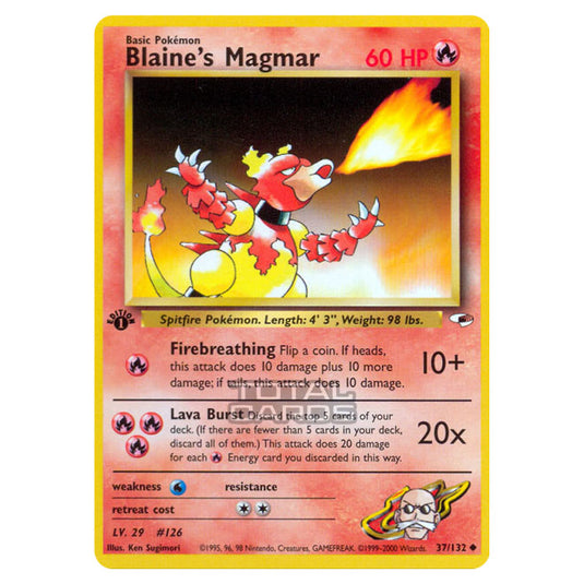 Pokemon - Gym - Gym Heroes - Blaine's Magmar - 37/132