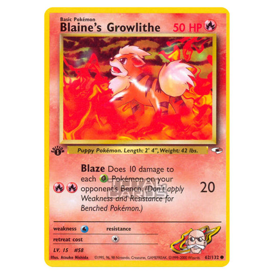 Pokemon - Gym - Gym Heroes - Blaine's Growlithe - 62/132