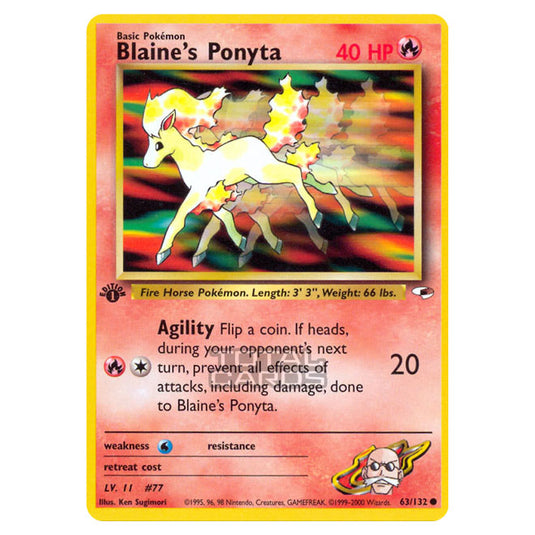 Pokemon - Gym - Gym Heroes - Blaine's Ponyta - 63/132