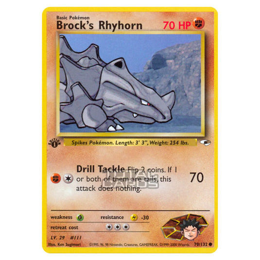 Pokemon - Gym - Gym Heroes - Brock's Rhyhorn - 70/132