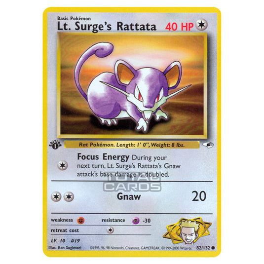 Pokemon - Gym - Gym Heroes - Lt. Surge's Rattata - 82/132