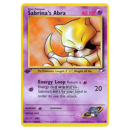 Pokemon - Gym - Gym Heroes - Sabrina's Abra - 91/132