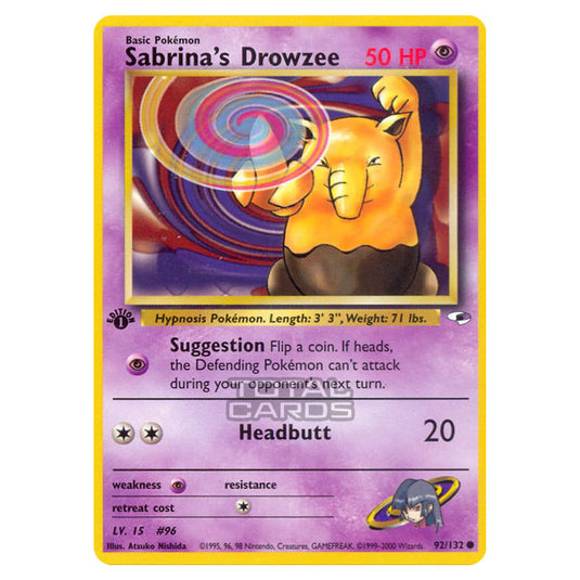 Pokemon - Gym - Gym Heroes - Sabrina's Drowzee - 92/132