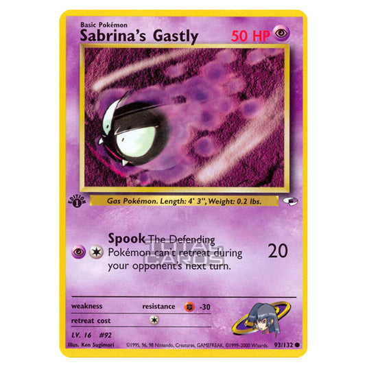 Pokemon - Gym - Gym Heroes - Sabrina's Gastly - 93/132