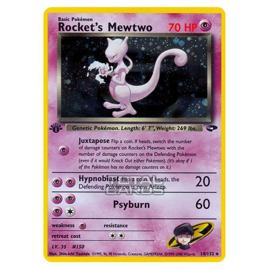 Pokemon - Gym - Gym Challenge - Rocket's Mewtwo - 14/132-Mint-First Edition-English