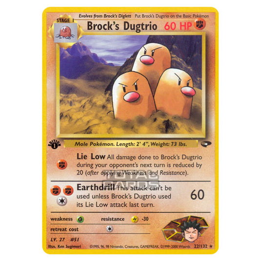 Pokemon - Gym - Gym Challenge - Brock's Dugtrio - 22/132