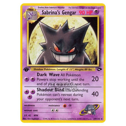 Pokemon - Gym - Gym Challenge - Sabrina's Gengar - 29/132-Good-First Edition-English