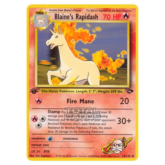Pokemon - Gym - Gym Challenge - Blaine's Rapidash - 33/132 Pokemon - Gym - Gym Challenge - Blaine's Rapidash - 33/132
