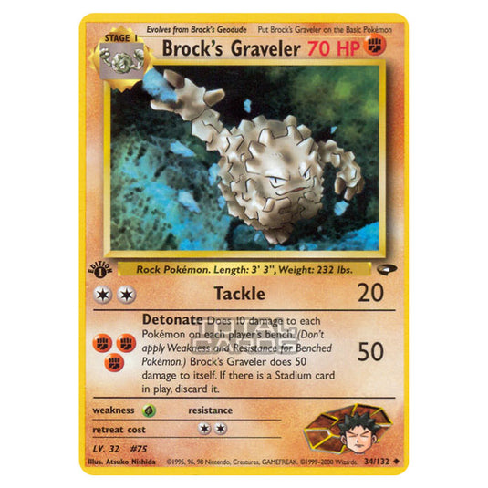 Pokemon - Gym - Gym Challenge - Brock's Graveler - 34/132