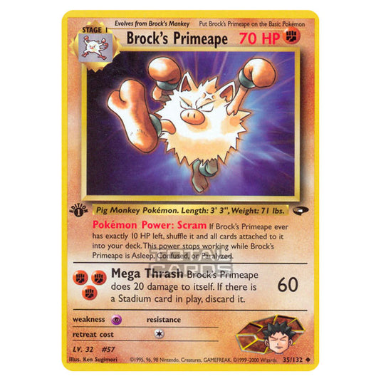 challenge pokemon card Pokemon - Gym - Gym Challenge - Brock's Primeape