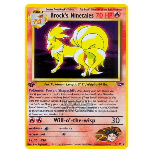 Pokemon - Gym - Gym Challenge - Brock's Ninetales - 3/132-Good-Unlimited-English