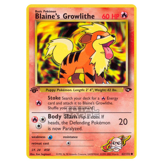 Pokemon - Gym - Gym Challenge - Blaine's Growlithe - 62/132