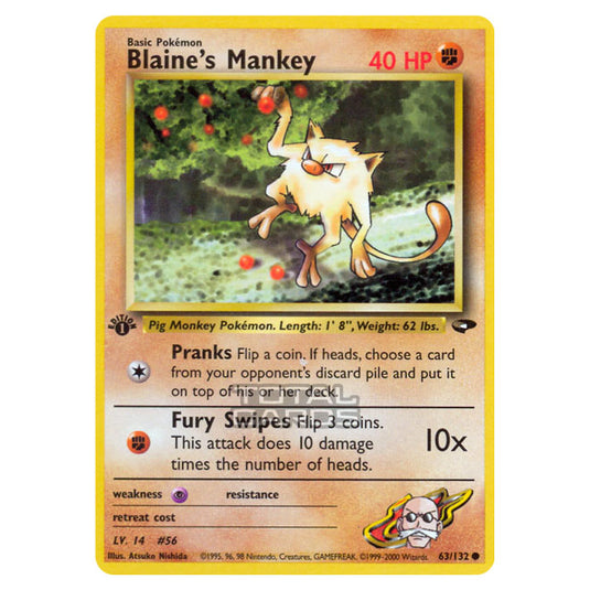 Pokemon - Gym - Gym Challenge - Blaine's Mankey - 63/132