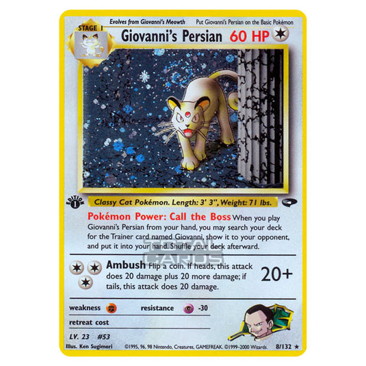 Pokemon - Gym - Gym Challenge - Giovanni's Persian - 8/132 Pokemon - Gym - Gym Challenge - Giovanni's Persian - 8/132